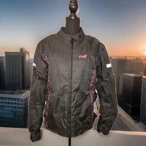 NWT HWK Women's Stunt Motorcycle Jacket Size XXL Black Pink CE Armour